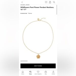 Gold Pavé Flower Pendant Necklace